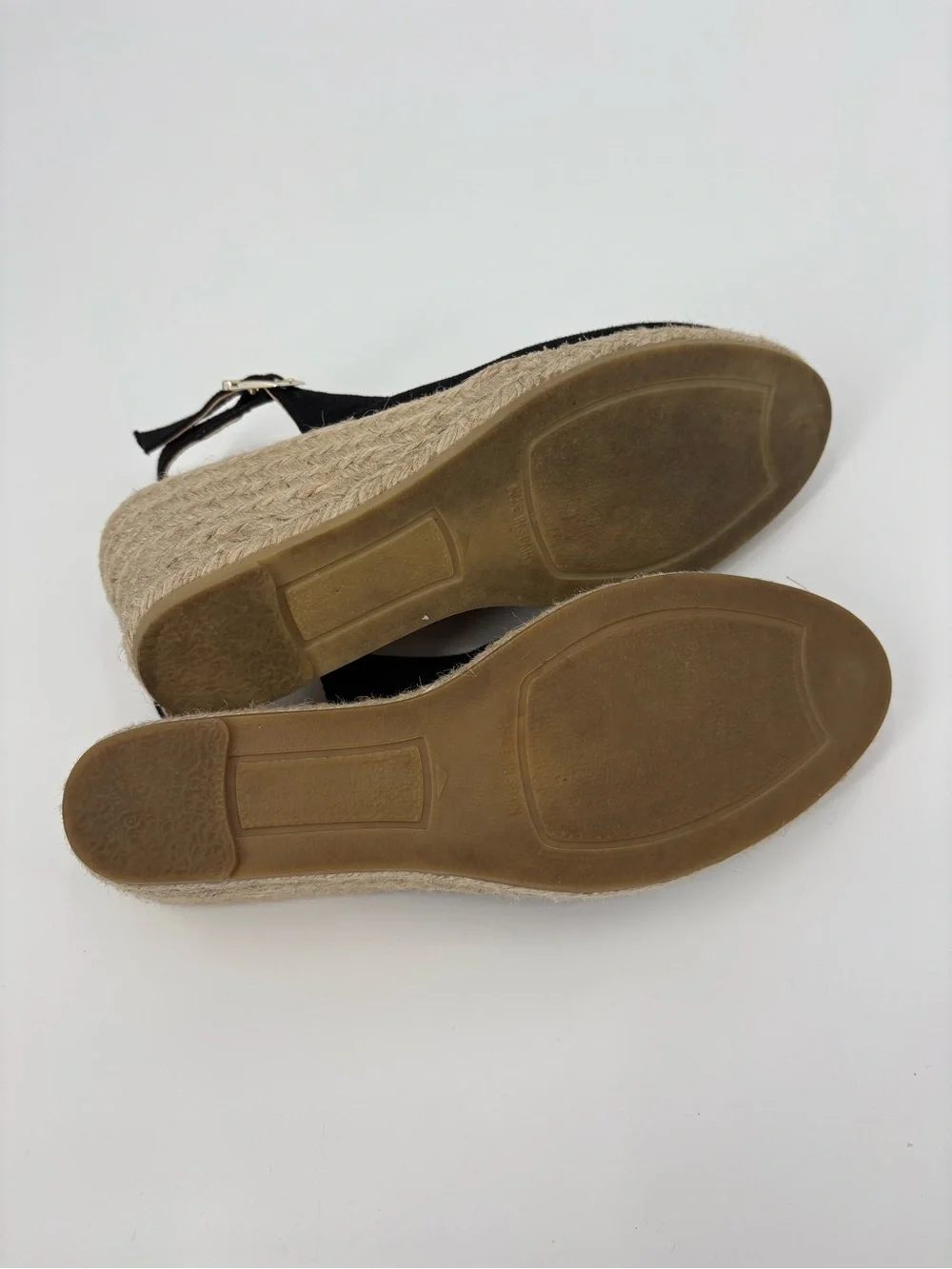 Viscata Gavina Black Canvas Espadrille Wedge Sandals Slingback Spain Size 7 / 38